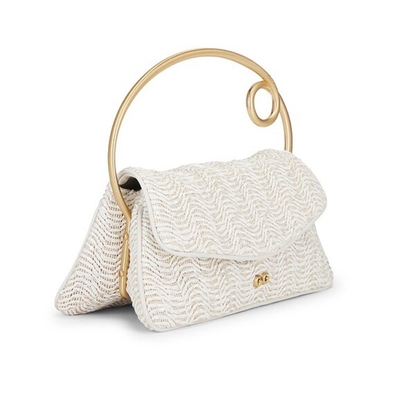 Cult Gaia Emily Top Handle Bag in Antique White Cream with Gold Handle NWT 498$ - Picture 6 of 14